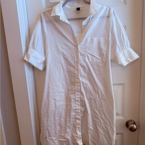 Old Navy Women's White Button Down Shirt Dress